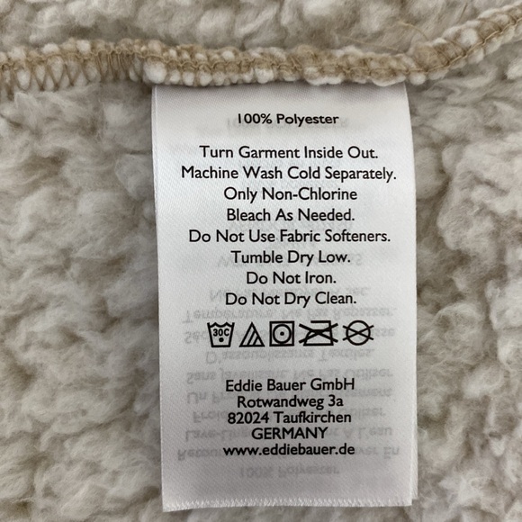 Eddie Bauer Cream Sherpa Open Vest Size Large - Picture 8 of 8